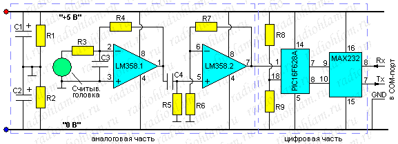 Схема считывателя магнитной полосы