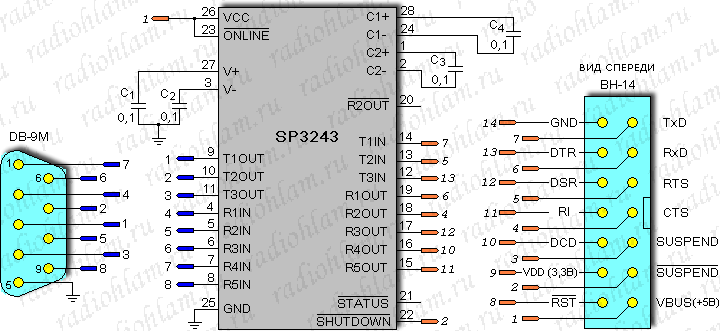 Схема преобразователя TTL to RS-232