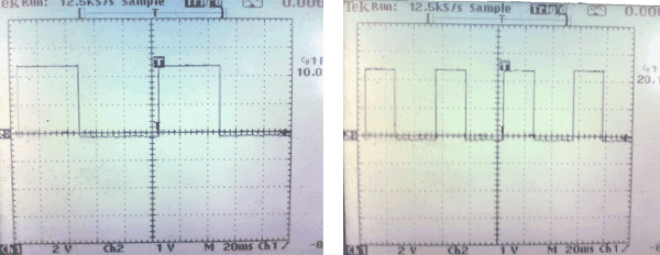 Осциллограммы работы цифрового умножителя частоты ШИМ