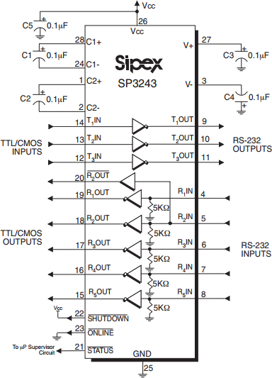 схема чипа sp3243
