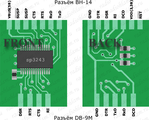 преобразователь UART to RS-232